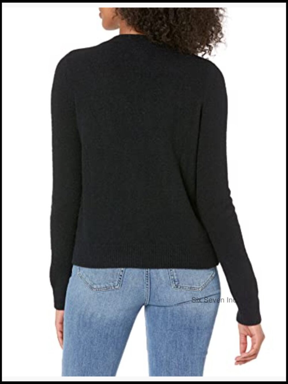 V-Neck Button Front Cozy Cardigan with Eyelash Yarn - Picture 2 of 7